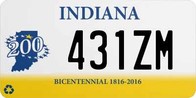 IN license plate 431ZM