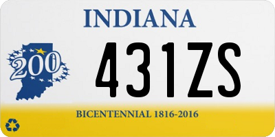 IN license plate 431ZS