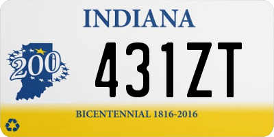 IN license plate 431ZT