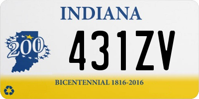 IN license plate 431ZV