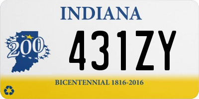 IN license plate 431ZY