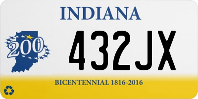 IN license plate 432JX