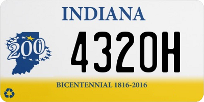 IN license plate 432OH