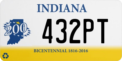 IN license plate 432PT