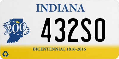 IN license plate 432SO