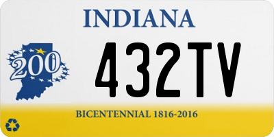 IN license plate 432TV