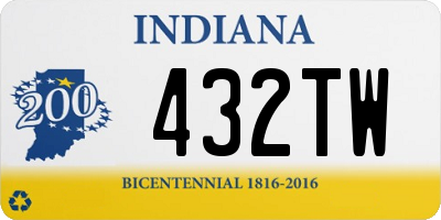 IN license plate 432TW