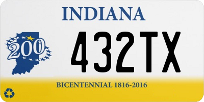 IN license plate 432TX