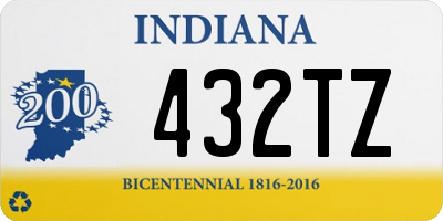 IN license plate 432TZ