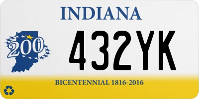 IN license plate 432YK