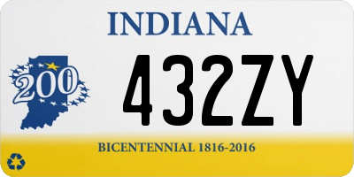 IN license plate 432ZY