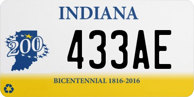 IN license plate 433AE