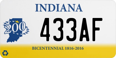 IN license plate 433AF