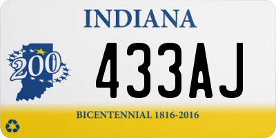 IN license plate 433AJ