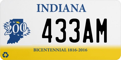 IN license plate 433AM