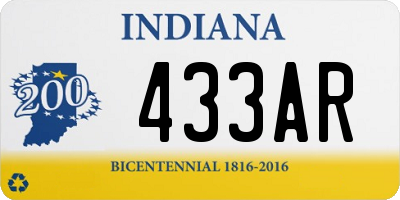 IN license plate 433AR