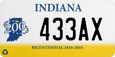 IN license plate 433AX