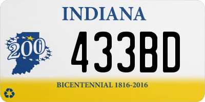 IN license plate 433BD