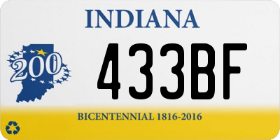 IN license plate 433BF