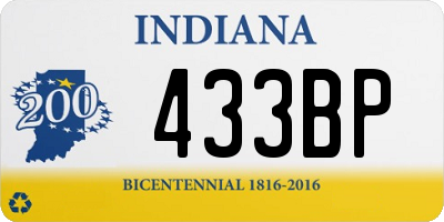 IN license plate 433BP