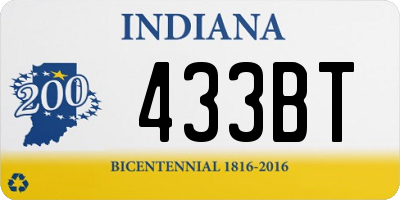 IN license plate 433BT