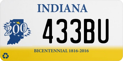 IN license plate 433BU