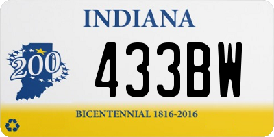 IN license plate 433BW