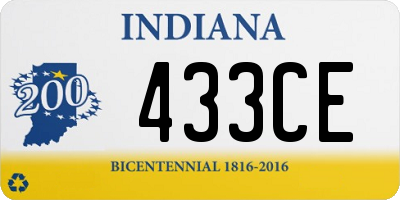 IN license plate 433CE