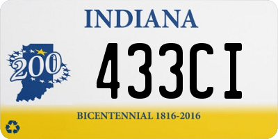 IN license plate 433CI