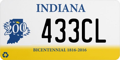 IN license plate 433CL