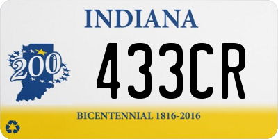 IN license plate 433CR