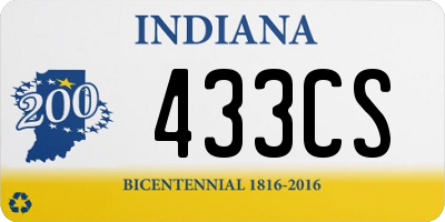 IN license plate 433CS