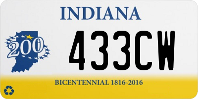 IN license plate 433CW