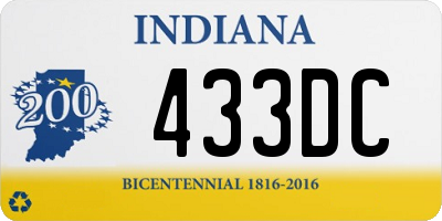 IN license plate 433DC