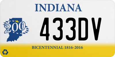 IN license plate 433DV