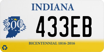 IN license plate 433EB