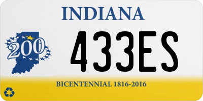 IN license plate 433ES