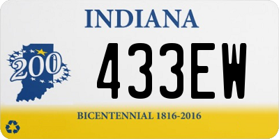 IN license plate 433EW