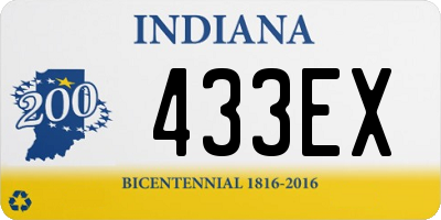 IN license plate 433EX