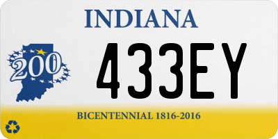 IN license plate 433EY