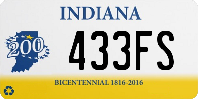 IN license plate 433FS