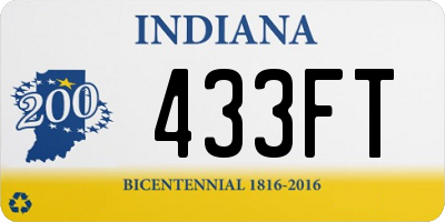 IN license plate 433FT
