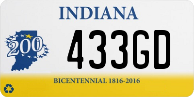 IN license plate 433GD