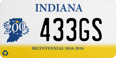 IN license plate 433GS