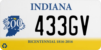 IN license plate 433GV