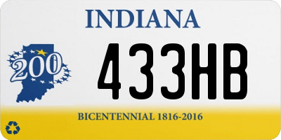 IN license plate 433HB