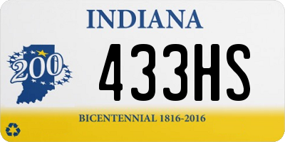 IN license plate 433HS