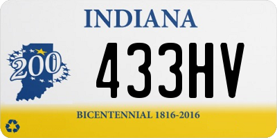 IN license plate 433HV