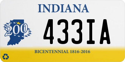 IN license plate 433IA