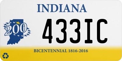 IN license plate 433IC